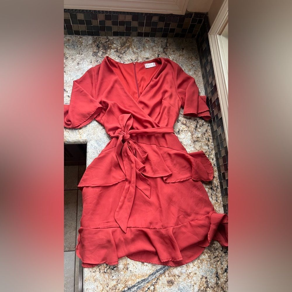 Pumpkin flowy dress